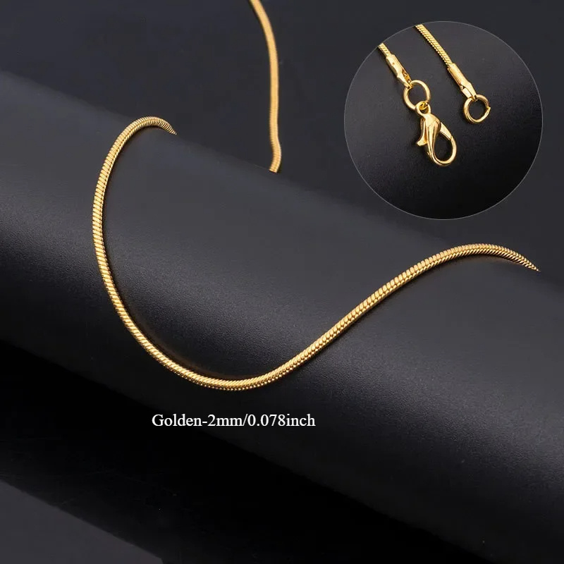 2mm Stainless Steel Snake Necklace Titanium Jewelry Gift
